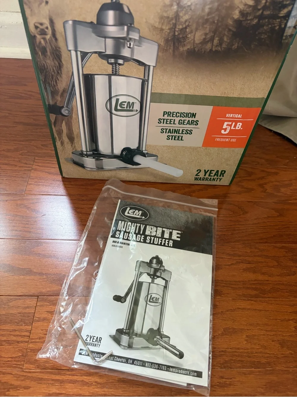 LEM Mighty Bite Stainless Steel Sausage Stuffer 5lb